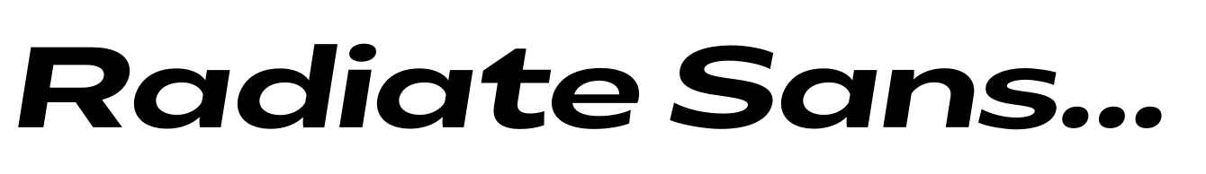 Radiate Sans Semi Bold Expanded Italic
